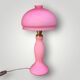Pink frosted glass and gold brass accent lamp - 1970s