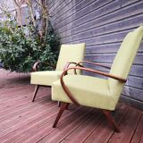 Pair of vintage Czech armchairs, Scandinavian style, 50s