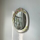 Italian style ceramic flower mirror