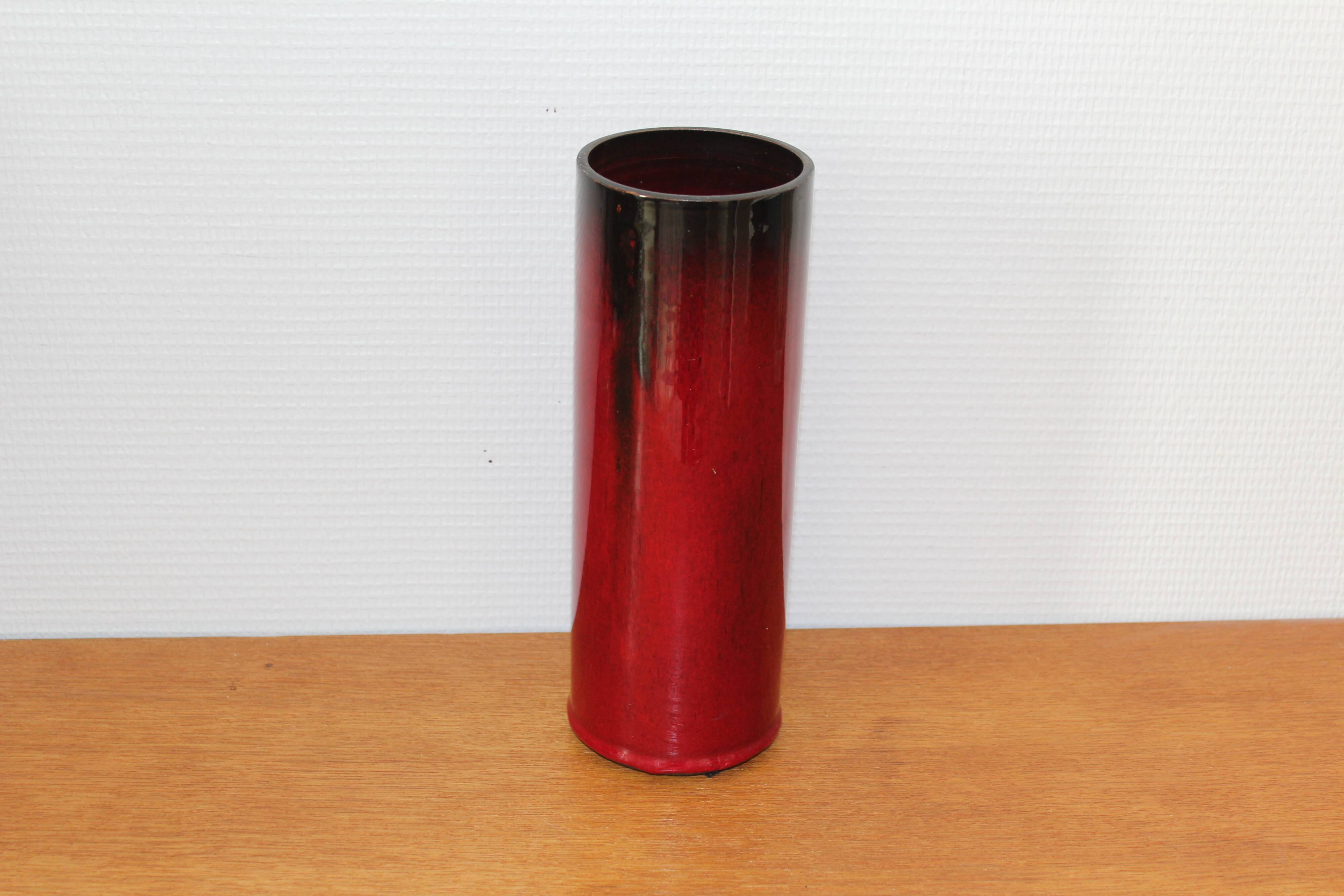 Red ceramic vase 1950