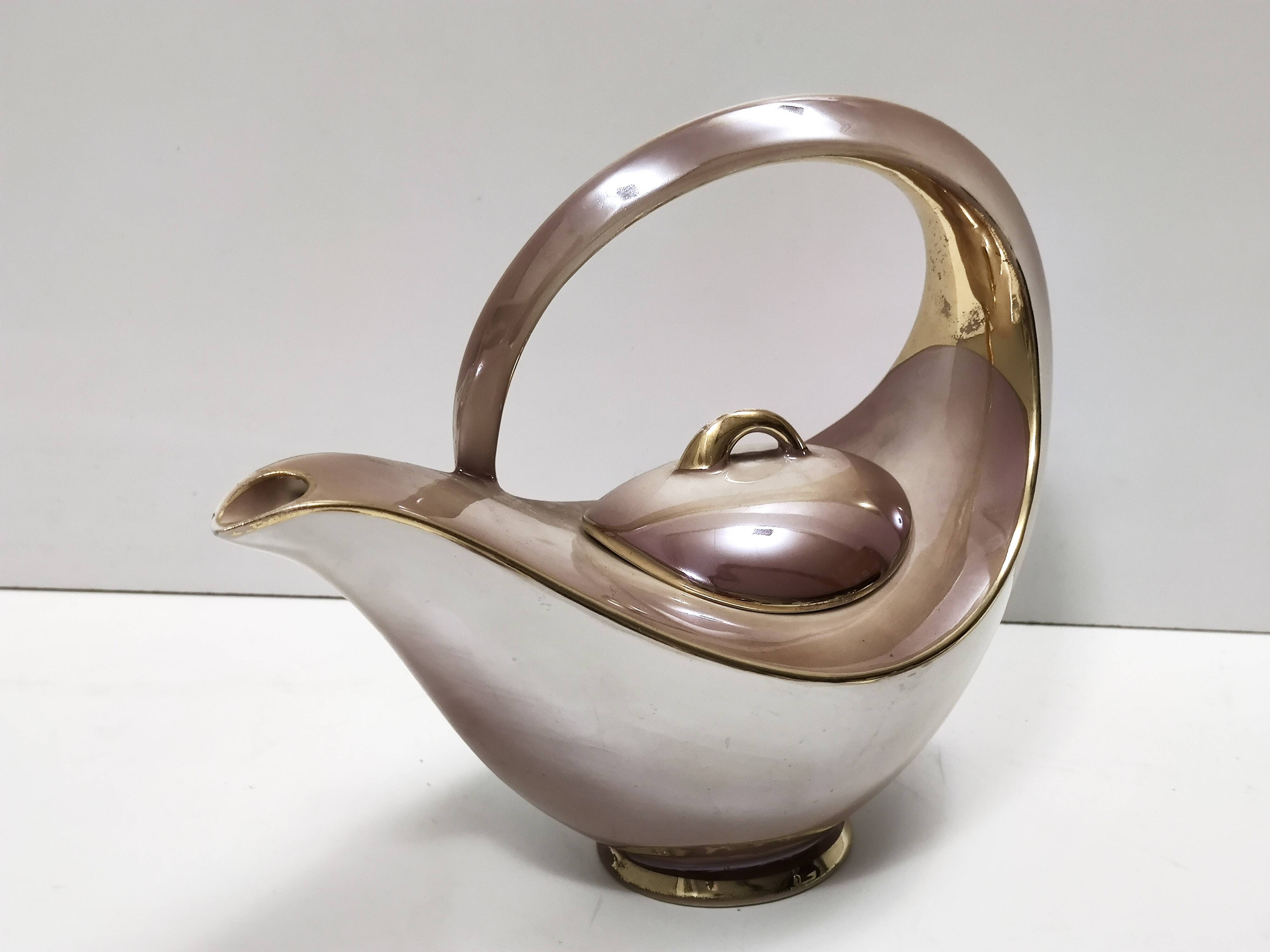 22-Piece Colorful Ceramic Breakfast Set by Italo Casini, Sesto Fiorentino