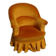 Fauteuil crapaud en velours jaune
