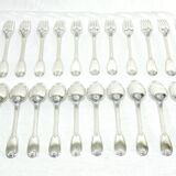12 Louis XIV style silver cutlery sets