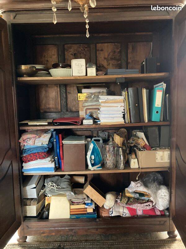 18th-century solid walnut wardrobe