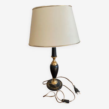 Lampe de bureau cuir et laiton