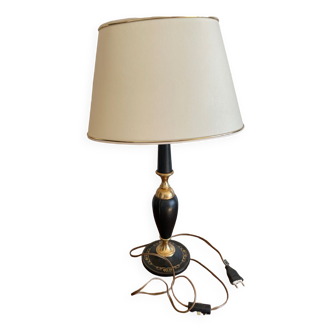 Leather and brass desk lamp