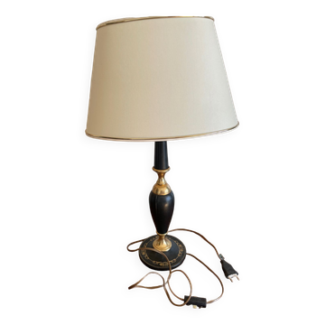 Leather and brass desk lamp