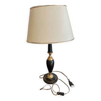 Lampe de bureau cuir et laiton