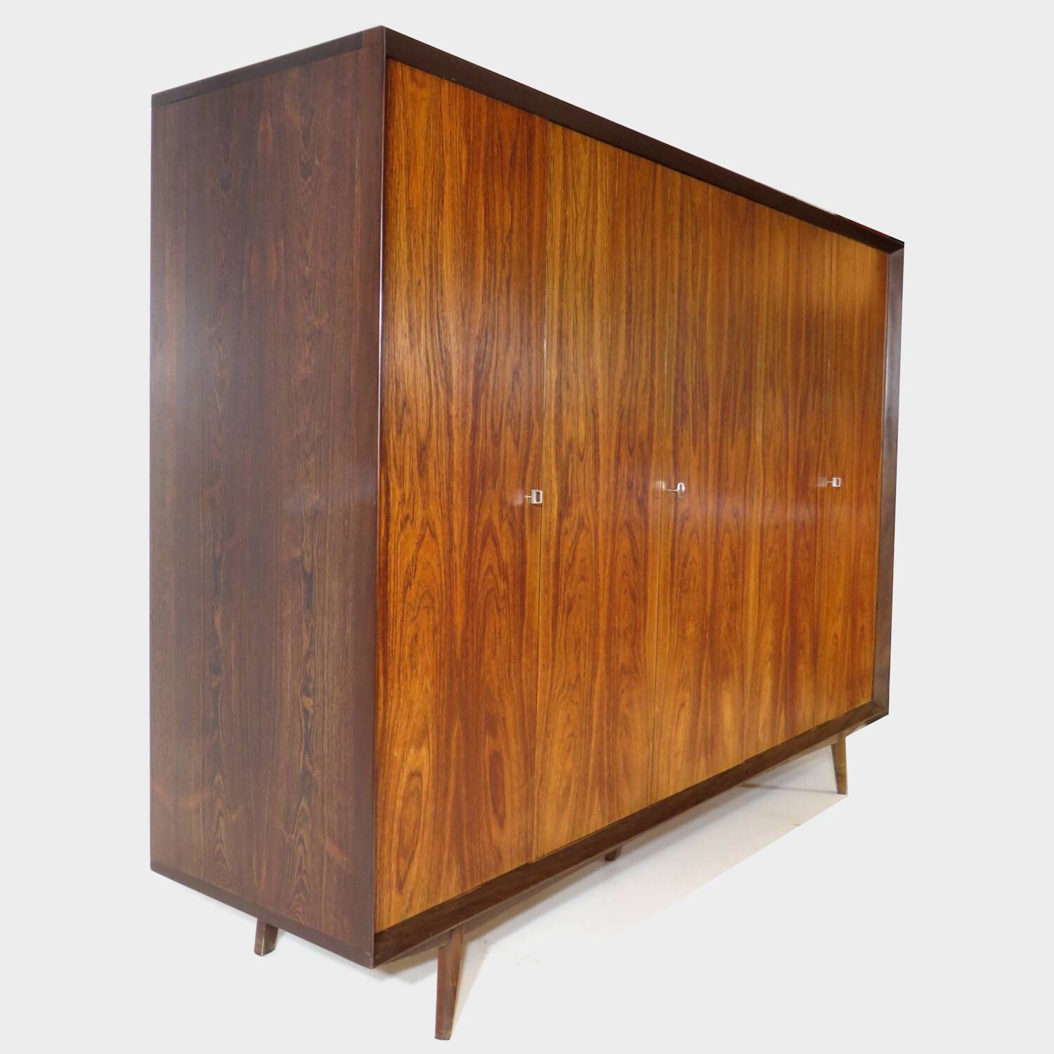 Large mid century modern 5-door wardrobe in rosewood, 1960s