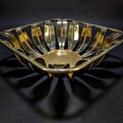 Large vintage decorative basket in gold metal – 90's