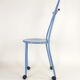 Postmodern memphis style blue enamel pointed chair