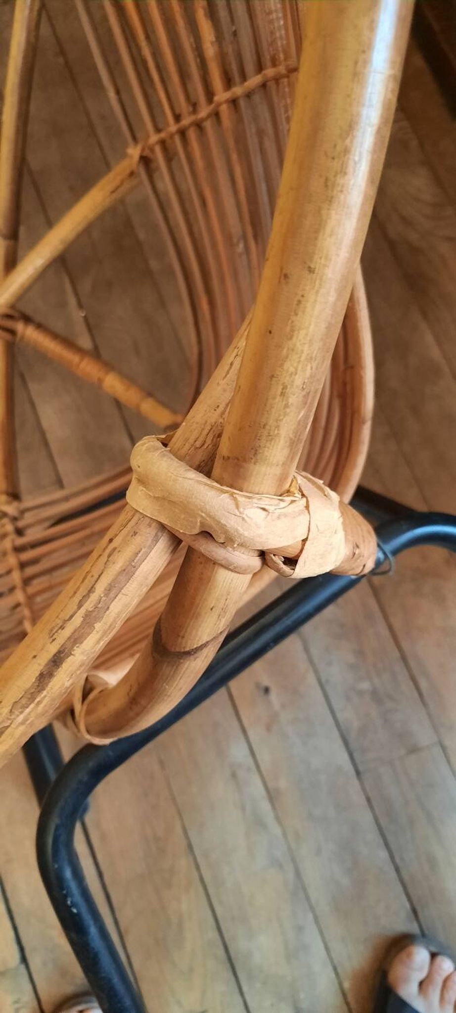 Pair of rattan armchairs