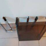 X2 Vintage 1970s smoked acrylic plexiglass side tables