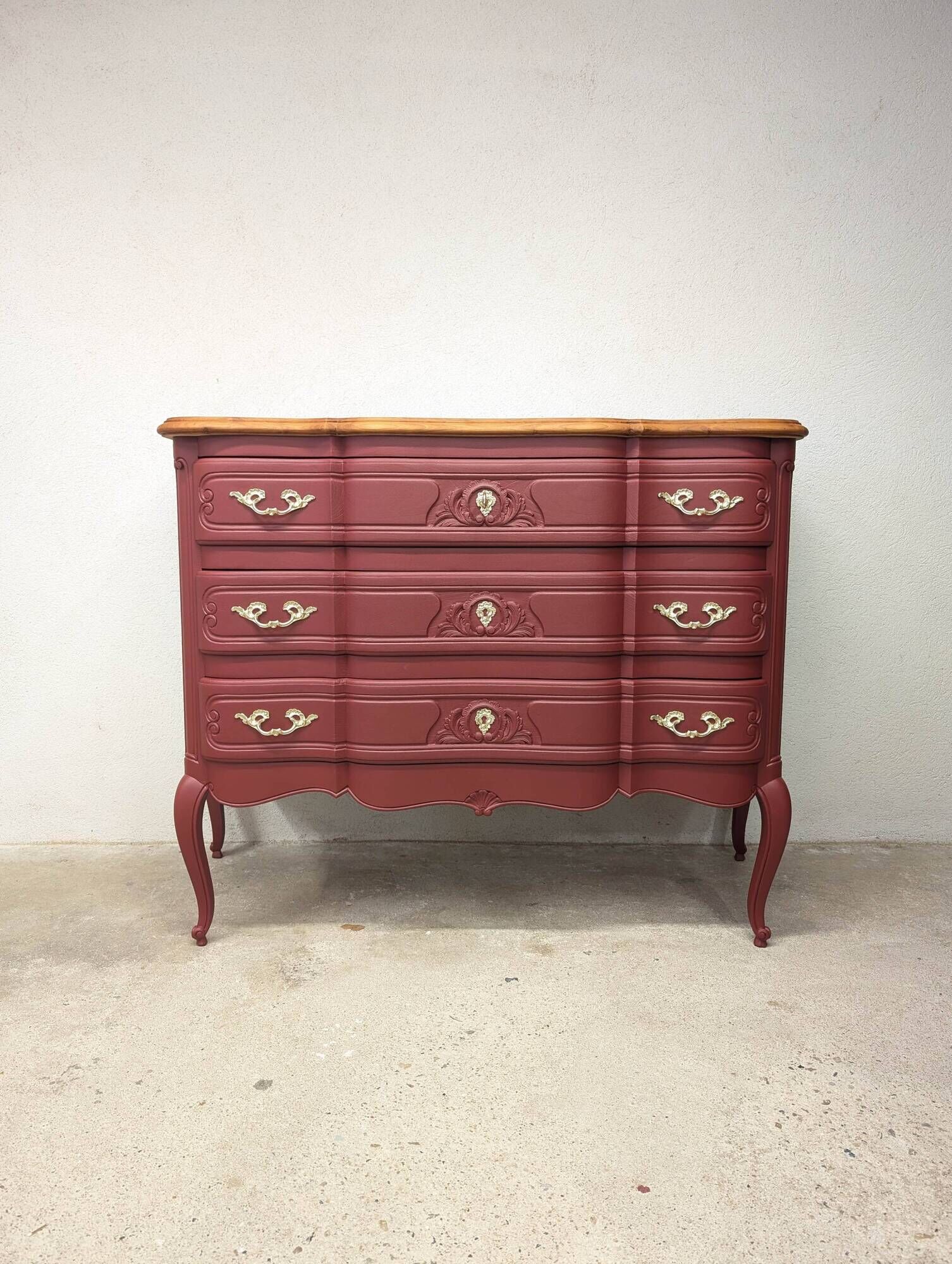 Vintage cherry wood commode refurbished
