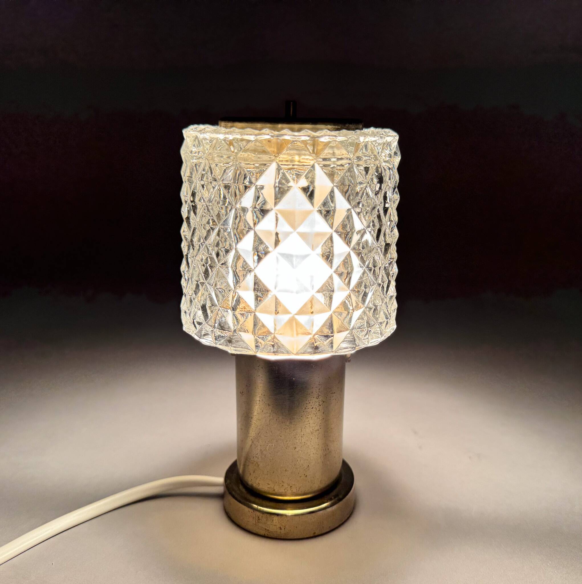 1970s Glass Table Lamp by Kamenicky Senov, Czechoslovakia