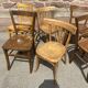 Lot of 15 bistro chairs vintage wood café mismatched
