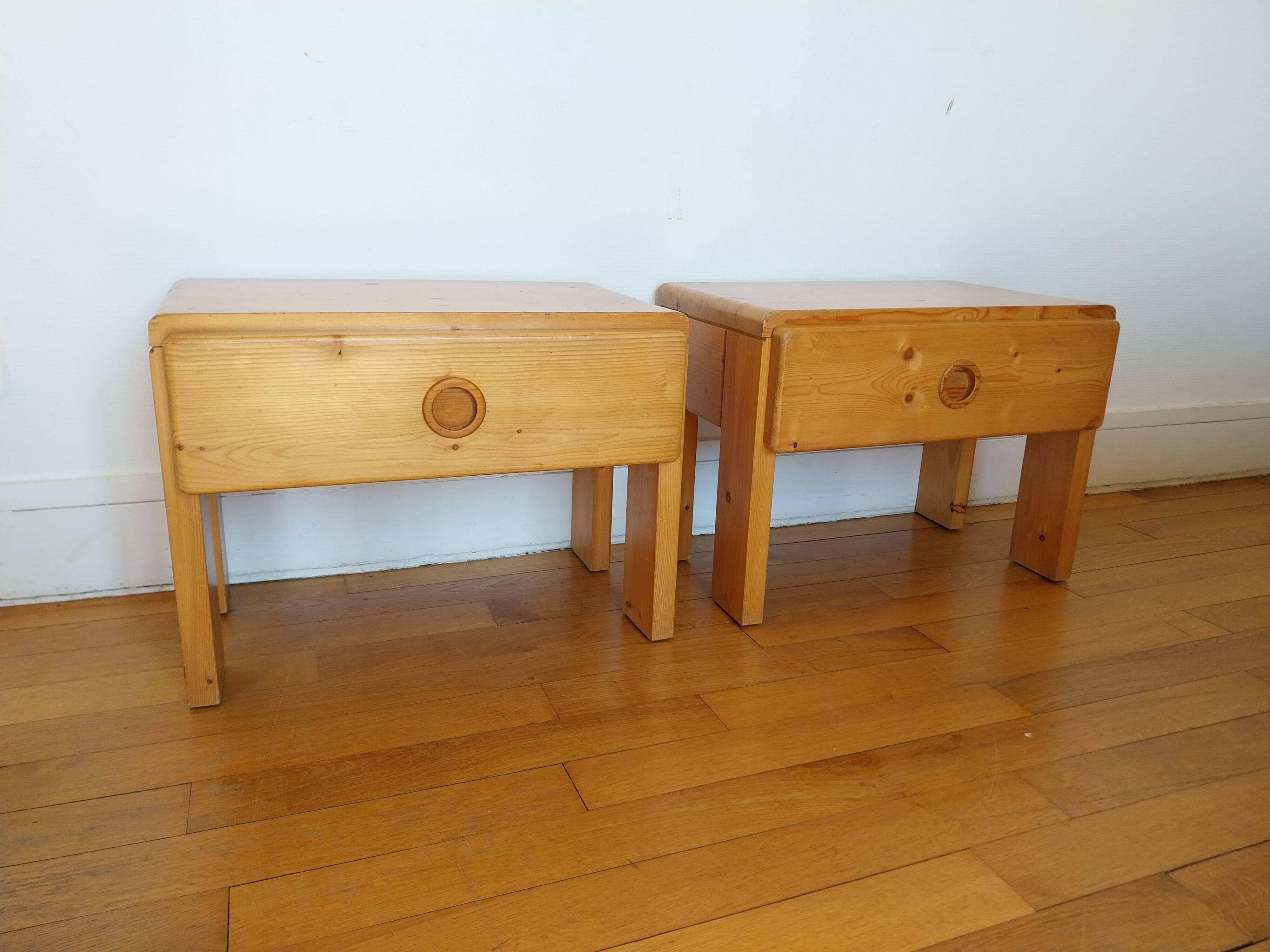Pair of bedside tables Charlotte Perriand Les Arcs