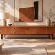 Enfilade basse vintage - style scandinave en Noyer