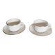 Apilco white and silver bistro cups