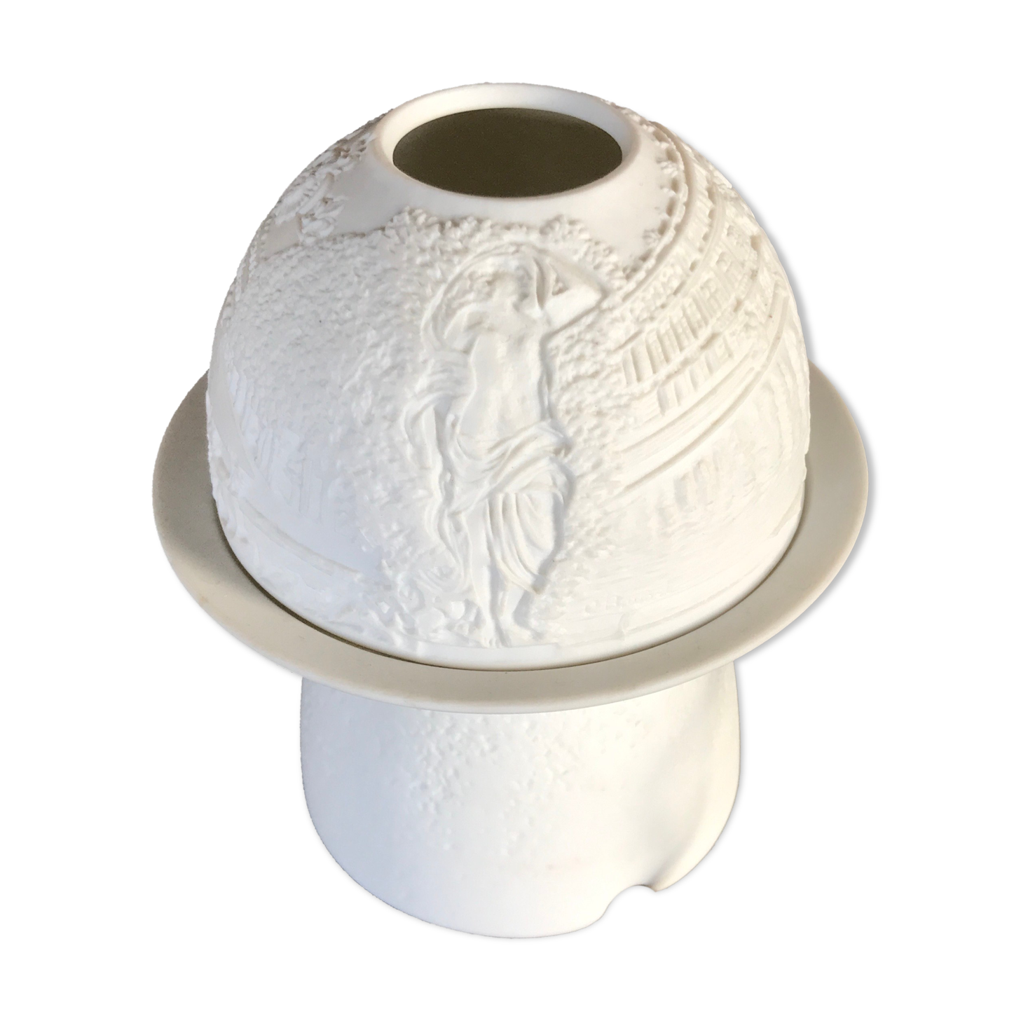 LAMP Night light Lithophanie BERNARDAUD Limoges in BISCUIT decoration VERSAILLE signed