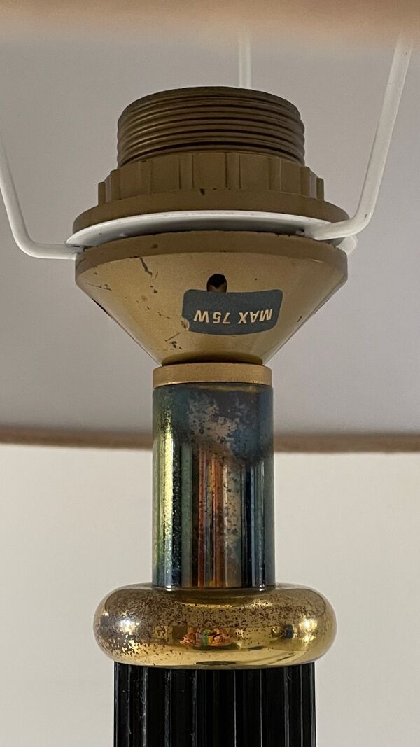 Lampe Le dauphin laiton et velours