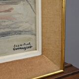 Painting “Boats at Low Tide”, signed J-P. Guinegault – 2nd part 20th century