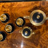 Black and gold tea set