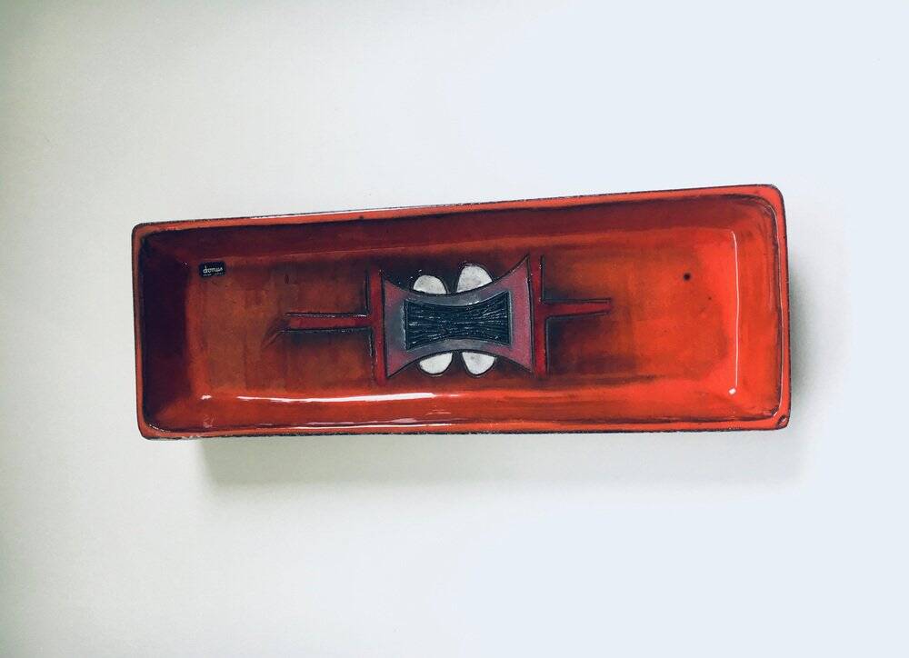 Art Pottery Studio Handmade Dish by Tieberghien, Belgium, 1960s