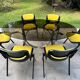 Oval dining table 1960-1970 smoked glass top and chrome base