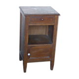 Nightstand wood and pink marble, art deco