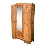 Parisian art deco wardrobe solid raw oak 1930