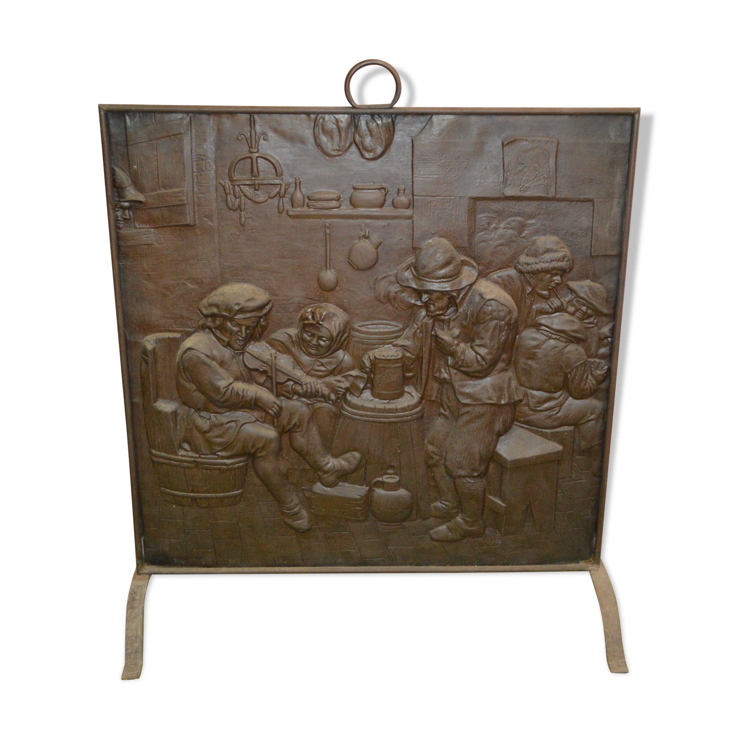 Brass fireplace firewall