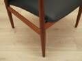 Lounge chair by Grete Jalk, solid teak frame, black leather upholstery, Denmark, 1970s