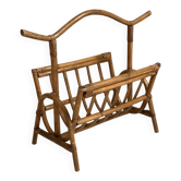 Vintage 1970s rattan magazine rack