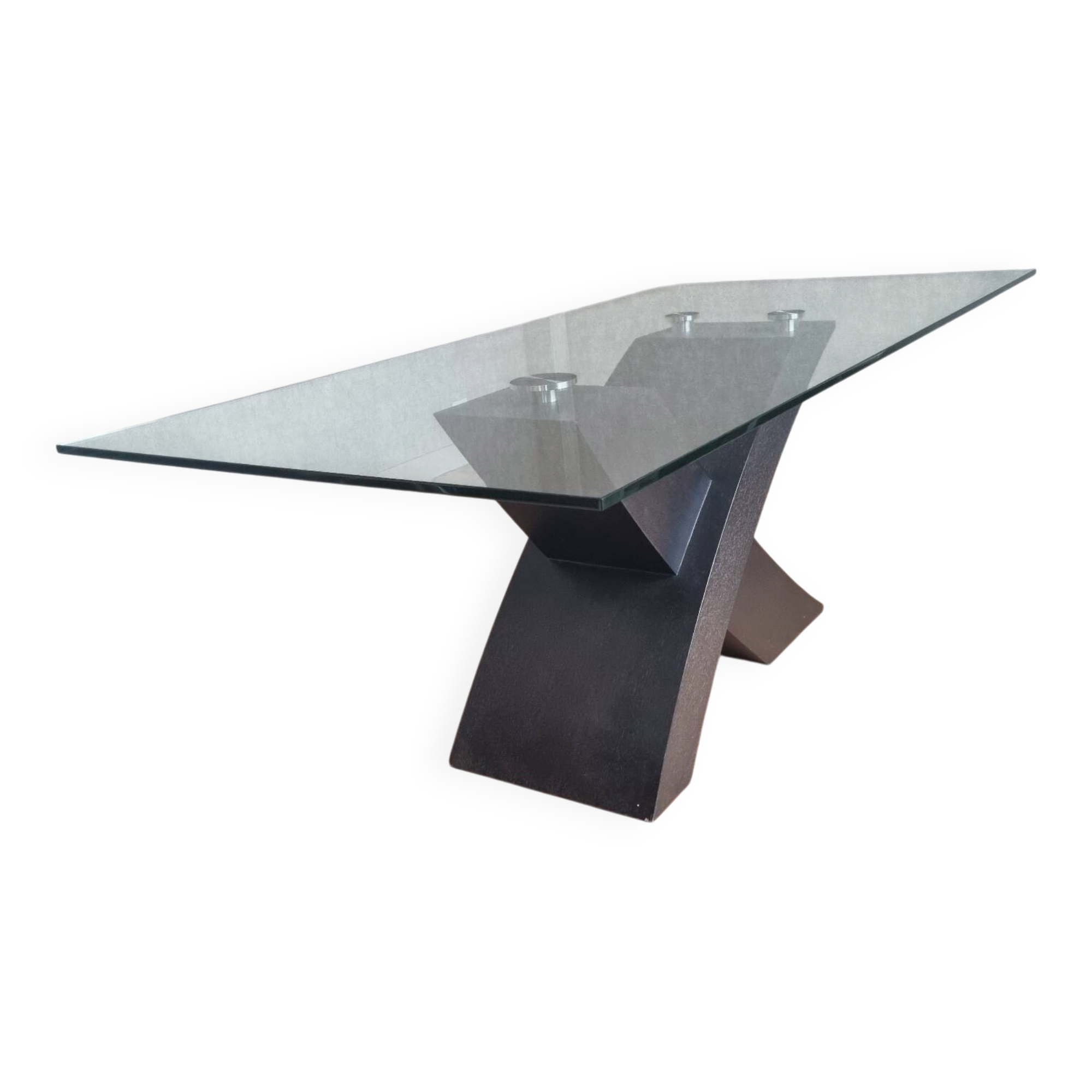 Glass and wood table (200×100cm) design