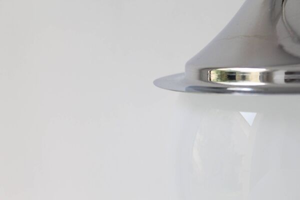Suspension boule Space age verre et chrome