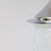 Space age glass and chrome ball suspension