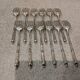 12 silver-plated metal cake forks with 4 prongs, Russian silversmith SFAM.