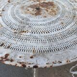 Old wrought iron garden table