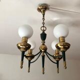 Green and gold directoire chandelier