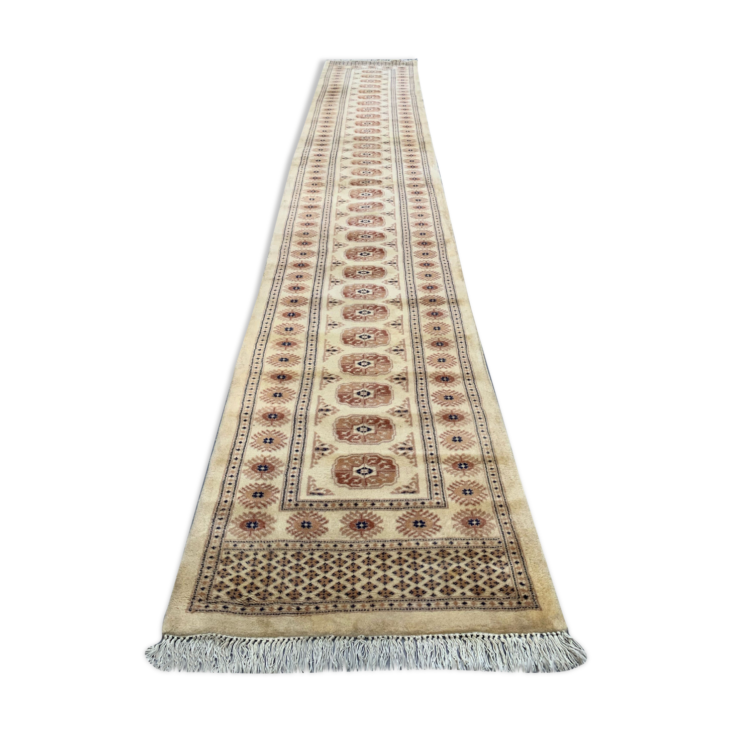 Vintage Indian Long runner 475x80 cm Bokhara wool rug tribal handmade