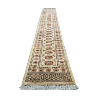 Tapis runner 475x80 cm en laine Bokhara tribal fait à la main