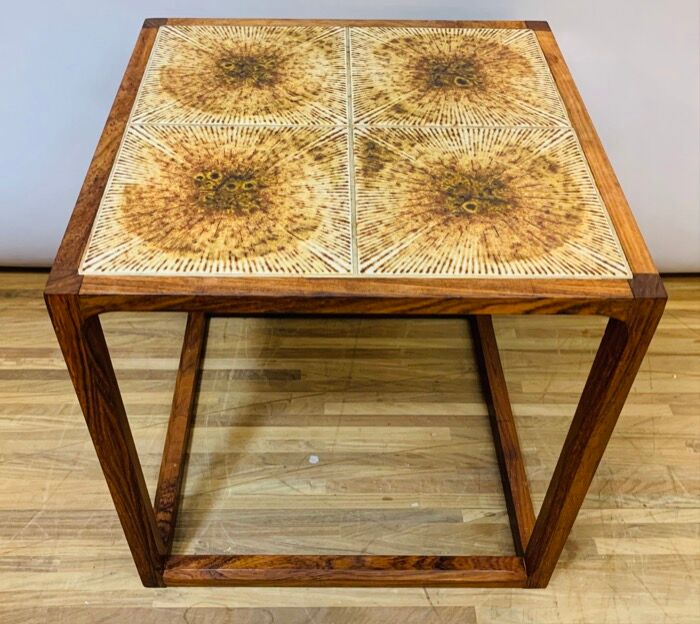 1960s aksel kjersgaard rosewood tiled coffee table