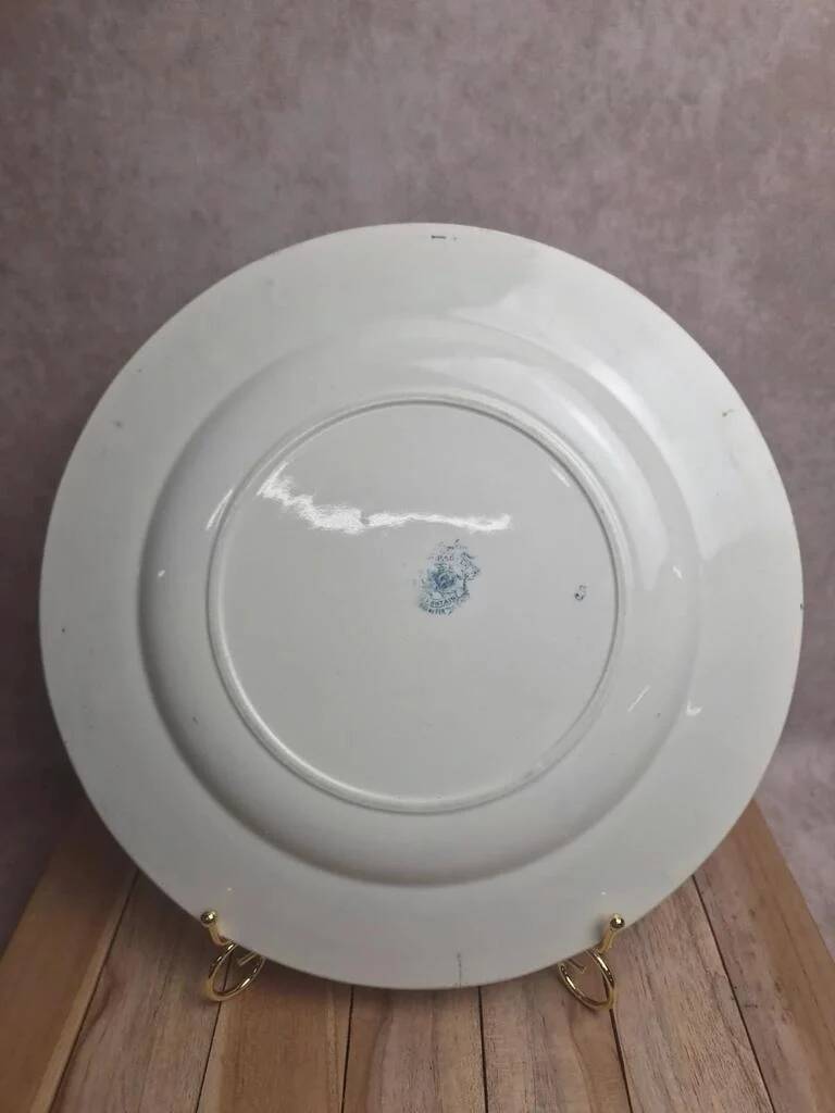 Large round earthenware dish Clairefontaine model Pompadour 33 cm