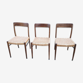 3 Scandinavian Moller chairs