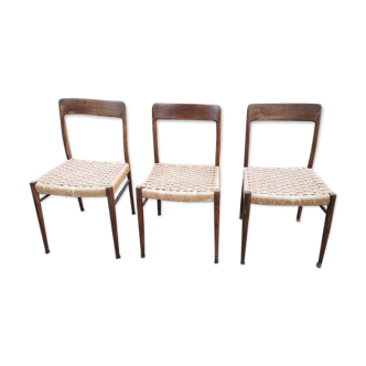 3 Scandinavian Moller chairs