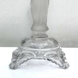 Paire d'anciens bougeoirs enverre Marie et Jésus