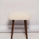 Light Beige Boucle Stool Mid-Century Modern, Europe, 1960s