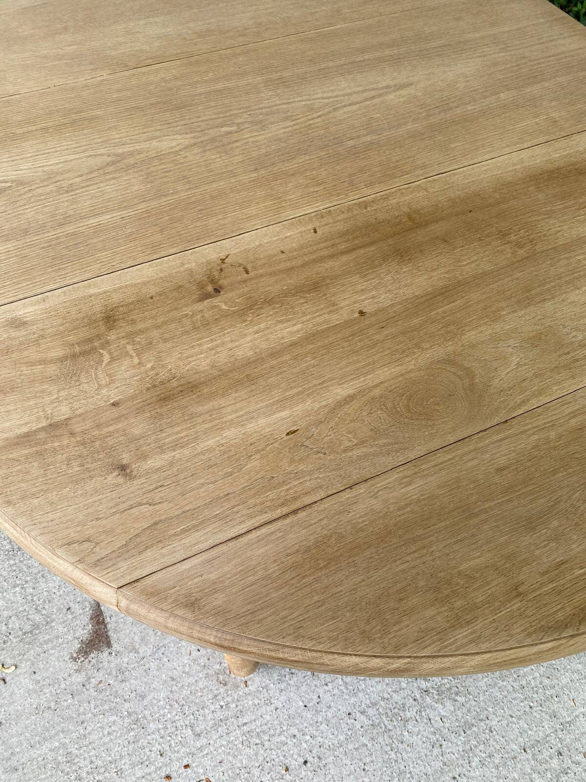 Louis Philippe 20th century extendable round dining table with shutters, renovated 230cm