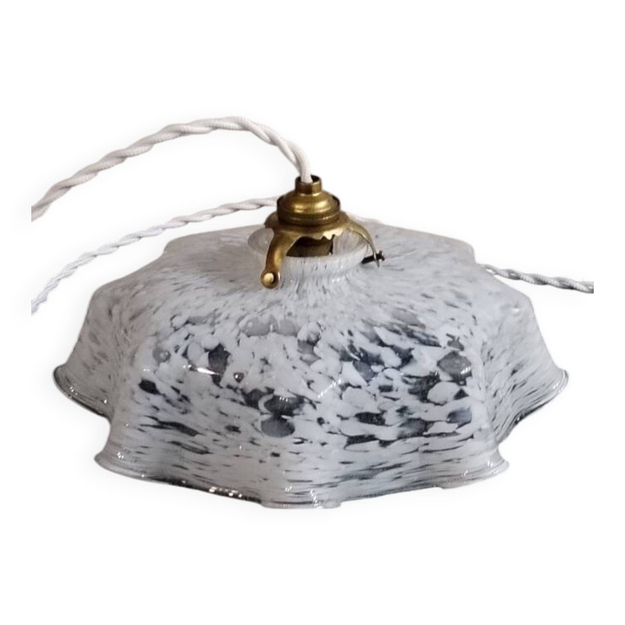 Clichy white glass portable lamp